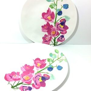 Anthropologie Dining - Anthropologie Paint + Petals Plate Set Set of 2 Anthropologie Dining - Anthropologie Paint + Petals Plate Set Set of 2